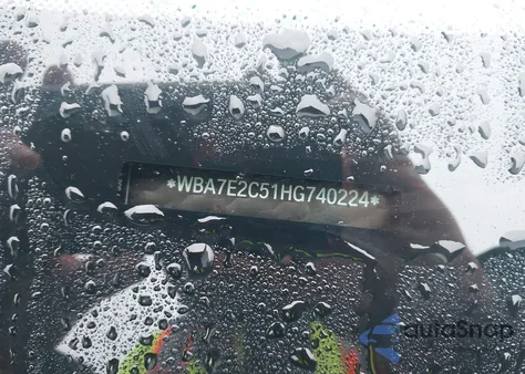 2017 BMW 740I из США, поврежденный, VIN WBA7E2C51HG740224